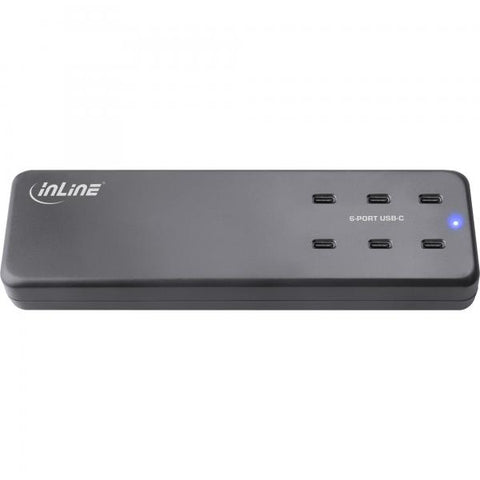 InLine Alimentatore multiporta, caricatore, 6x USB Type-C, PD 3.0, GaN, nero