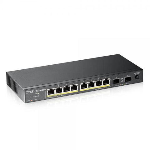 Zyxel GS1100-10HP v2 No gestiona Gigabit Ethernet [10/100/1000] Soporte Power over Ethernet [PoE] Negro (GS1100-10HP V2 - GS1100-10HP-EU0102F) 