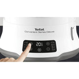 Tefal Convenient Series Deluxe VC502D10 pentola a vapore 3 cestello/i Superficie piana 900 W Acciaio inossidabile, Bianco