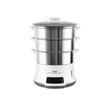 Tefal Convenient Series Deluxe VC502D10 pentola a vapore 3 cestello/i Superficie piana 900 W Acciaio inossidabile, Bianco