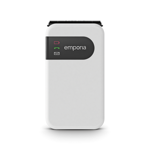 Emporia SIMPLICITYglam 7,11 cm (2.8") 102 g Nero, Bianco Telefono per anziani