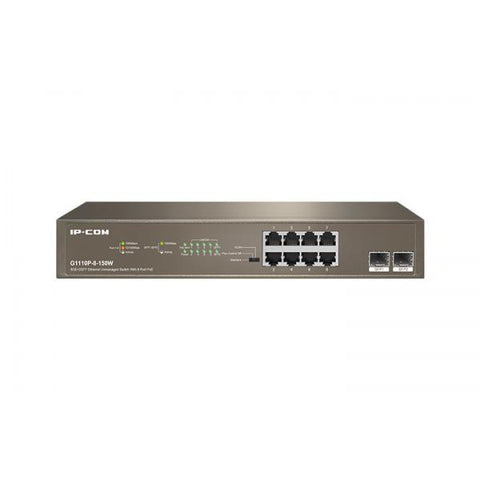 IP-COM Switch Unmanaged 8GE + 2SFP 8 porte PoE 150W - G1110P-8-150W