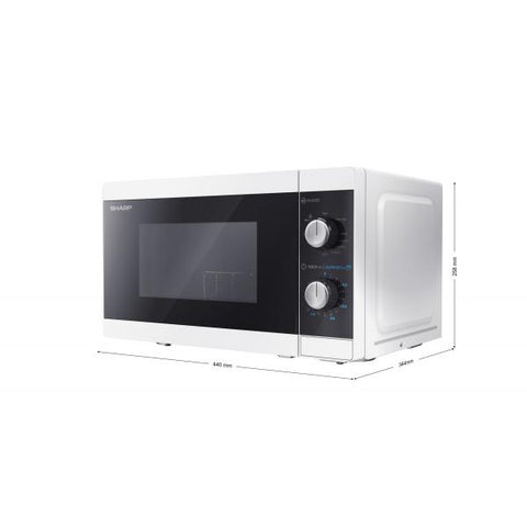 SHARP YC-MG01EW FORNO A MICROONDE CON GRILL 20L 800W MECCANICO 5 LIVELLI DI POTENZA ILLUMINAZIONE INTERNA BIANCO