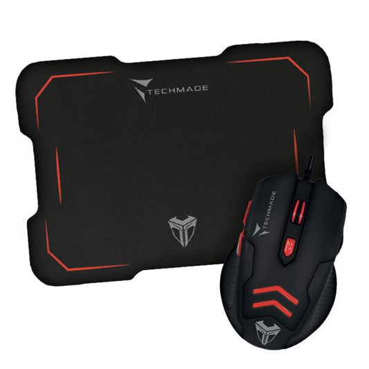 MOUSE TECHMADE + TAPPETINO GAMING TM-M016-RED