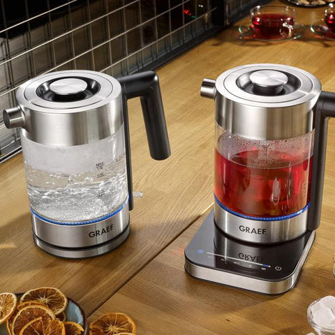 Graef WK350 bollitore elettrico 1 L 2000 W Nero, Acciaio inossidabile, Trasparente