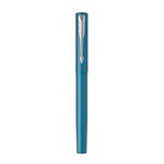 PARKER VECTOR XL PENNA ROLLER PUNTA F CORPO TEAL METALLIZZATO PUNTALE CROMATO INCHIOSTRO NERO CONFEZIONE REGALO