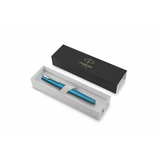 PARKER VECTOR XL PENNA ROLLER PUNTA F CORPO TEAL METALLIZZATO PUNTALE CROMATO INCHIOSTRO NERO CONFEZIONE REGALO 