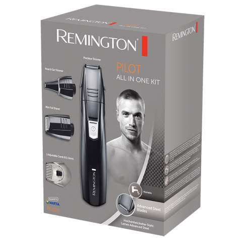 REMINGTON PG180 RASOIO E REGOLABARBA ELETTRICO RICARICABILE CON LAME IN ACCIAIO CON 3 TESTINE INTERCAMBIABILI COLORE BLACK GARANZIA ITALIA