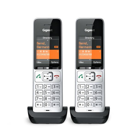 Gigaset COMFORT 500HX duo Telefono analogico/DECT Identificatore di chiamata Nero, Argento