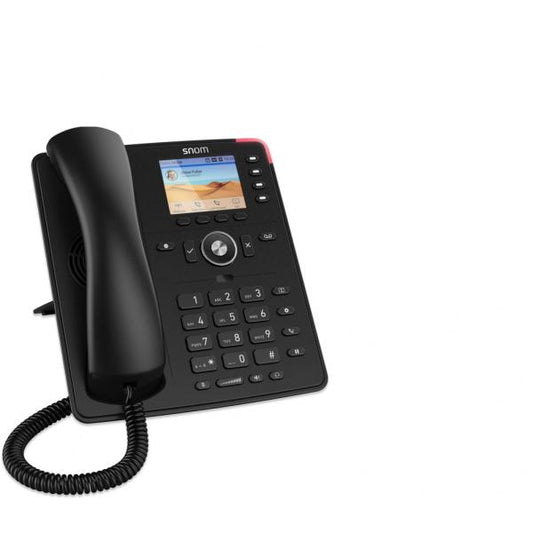 SNOM D713 TELEFONO FISSO IP SIP DISPLAY A COLORI TFT 2.8" 4 TASTI PROGRAMMABILI 6 IDENTITA SIP 2 GIGABIT CON PORTA POE NERO