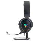 ITEK H500 CUFFIE GAMING CON MICROFONO REMOVIBILE SURROUND 7.1 VIRTUALE CANCELLAZIONE RUMORE ESTERNO ILLUMINAZIONE LED RGB ADATTI PER PC E CONSOLE NERO.