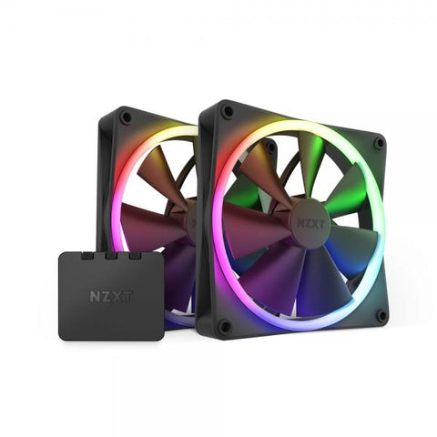 NZXT F140 RGB TWIN Caja por ordenador, Procesador Ventilatore 14 cm Nero 2 pz 