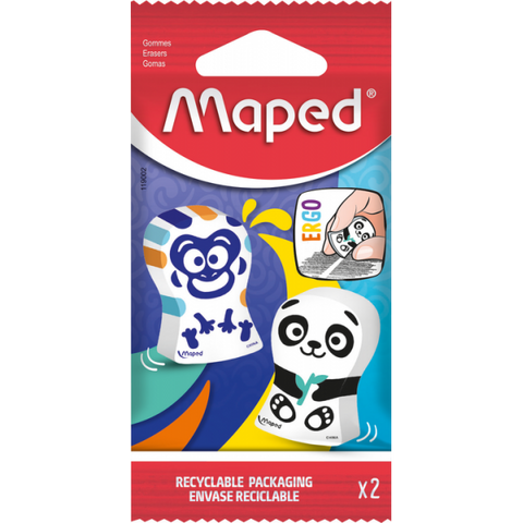 MAPED GOMMA NEW ERGO FUN CONFEZIONE DA 2 PZ FORME DI ANIMALI