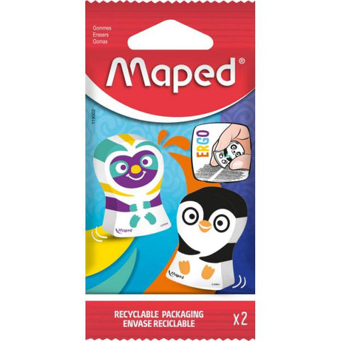 MAPED GOMMA NEW ERGO FUN CONFEZIONE DA 2 PZ FORME DI ANIMALI