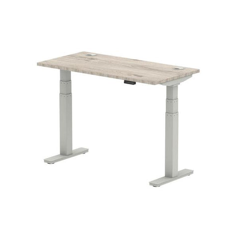 Dynamic Air Slimline Grigio, Argento (Dynamic Air 1200 x 600mm Height Adjustable Desk Grey Oak Top Cable Ports Silver Leg HA01177 DD)
