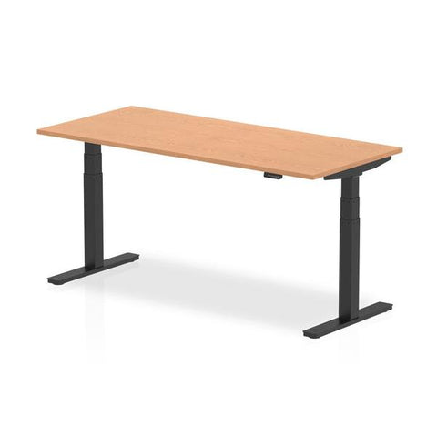 Dynamic Air Nero, Colore quercia (Dynamic Air 1800 x 800mm Height Adjustable Desk Oak Top Black Leg HA01204 DD)
