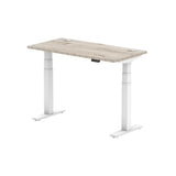 Dynamic Air Slimline Grigio, Bianco (Dynamic Air 1200 x 600mm Height Adjustable Desk Grey Oak Top Cable Ports White Leg HA01181 DD)