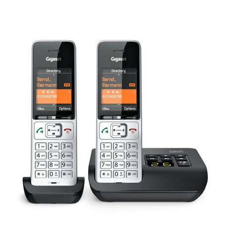 Gigaset COMFORT 500A duo Telefono analogico/DECT Identificatore di chiamata Nero, Argento