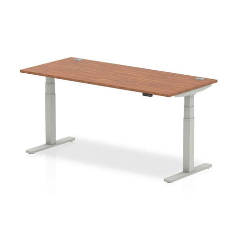 Dynamic Air Argento, Noce (Dynamic Air 1800 x 800mm Height Adjustable Desk Walnut Top Cable Ports Silver Leg HA01088 DD)