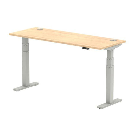 Dynamic Air Slimline Colore acero, Argento (Dynamic Air 1600 x 600mm Height Adjustable Desk Maple Top Cable Ports Silver Leg HA01135 DD)