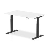 Dynamic Air Nero, Bianco (Dynamic Air 1400 x 800mm Height Adjustable Desk White Top Black Leg HA01194 DD)