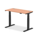 Dynamic Air Slimline Nero, Legno (Dynamic Air 1200 x 600mm Height Adjustable Desk Beech Top Cable Ports Black Leg HA01225 DD)