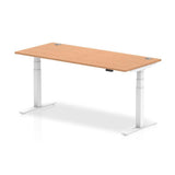 Dynamic Air Colore quercia, Bianco (Dynamic Air 1800 x 800mm Height Adjustable Desk Oak Top Cable Ports White Leg HA01120 DD)