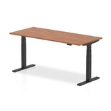 Dynamic Air Nero, Noce (Dynamic Air 1800 x 800mm Height Adjustable Desk Walnut Top Cable Ports Black Leg HA01212 DD)