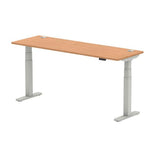 Dynamic Air Slimline Colore quercia, Argento (Dynamic Air 1800 x 600mm Height Adjustable Desk Oak Top Cable Ports Silver Leg HA01140 DD)