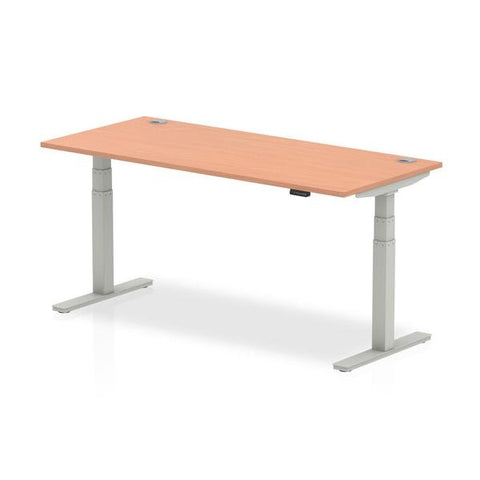 Dynamic Air Argento, Legno (Dynamic Air 1800 x 800mm Height Adjustable Desk Beech Top Cable Ports Silver Leg HA01084 DD)