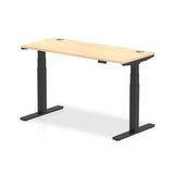 Dynamic Air Slimline Nero, Colore acero (Dynamic Air 1400 x 600mm Height Adjustable Desk Maple Top Cable Ports Black Leg HA01238 DD)