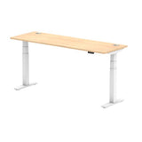 Dynamic Air Slimline Colore acero, Bianco (Dynamic Air 1800 x 600mm Height Adjustable Desk Maple Top Cable Ports White Leg HA01156 DD)