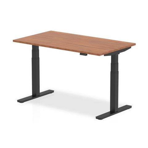 Dynamic Air Nero, Noce (Dynamic Air 1400 x 800mm Height Adjustable Desk Walnut Top Black Leg HA01190 DD)