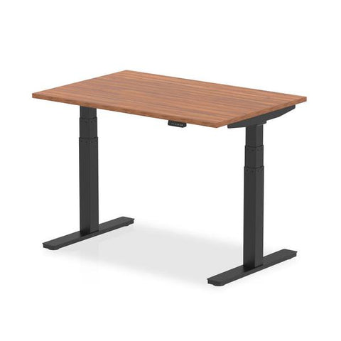 Dynamic Air Nero, Noce (Dynamic Air 1200 x 800mm Height Adjustable Desk Walnut Top Black Leg HA01189 DD)