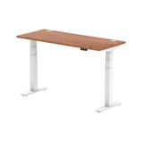 Dynamic Air Slimline Noce, Bianco (Dynamic Air 1400 x 600mm Height Adjustable Desk Walnut Top Cable Ports White Leg HA01146 DD)