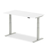 Dynamic Air Argento, Bianco (Dynamic Air 1800 x 800mm Height Adjustable Desk White Top Silver Leg HA01012 DD)