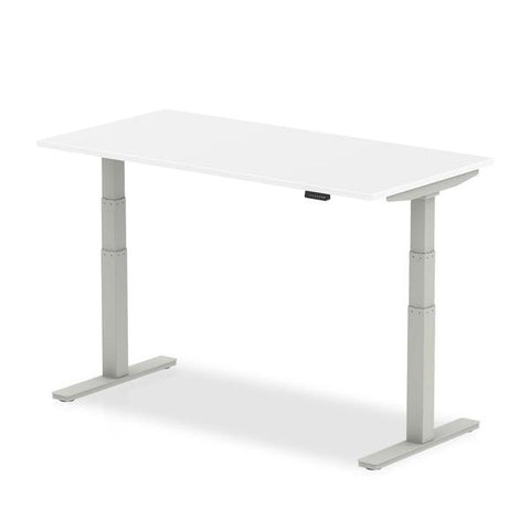 Dynamic Air Argento, Bianco (Dynamic Air 1800 x 800mm Height Adjustable Desk White Top Silver Leg HA01012 DD)