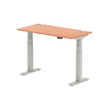 Dynamic Air Slimline Argento, Legno (Dynamic Air 1200 x 600mm Height Adjustable Desk Beech Top Cable Ports Silver Leg HA01121 DD)