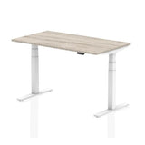Dynamic Air Grigio, Bianco (Dynamic Air 1400 x 800mm Height Adjustable Desk Grey Oak Top White Leg HA01164 DD)