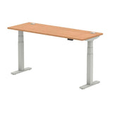 Dynamic Air Slimline Colore quercia, Argento (Dynamic Air 1600 x 600mm Height Adjustable Desk Oak Top Cable Ports Silver Leg HA01139 DD)