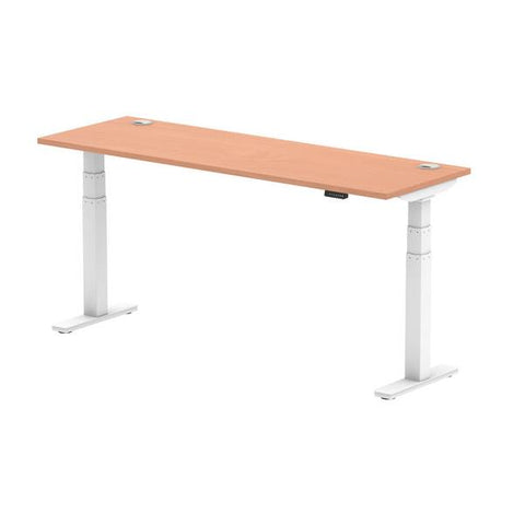 Dynamic Air Slimline Bianco, Legno (Dynamic Air 1800 x 600mm Height Adjustable Desk Beech Top Cable Ports White Leg HA01144 DD)