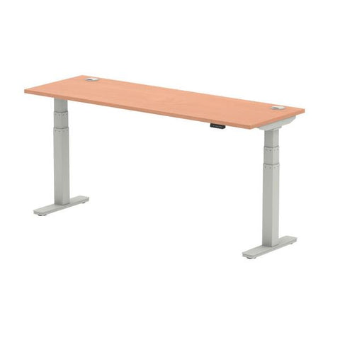 Dynamic Air Slimline Argento, Legno (Dynamic Air 1800 x 600mm Height Adjustable Desk Beech Top Cable Ports Silver Leg HA01124 DD)