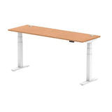 Dynamic Air Slimline Colore quercia, Bianco (Dynamic Air 1800 x 600mm Height Adjustable Desk Oak Top Cable Ports White Leg HA01160 DD)