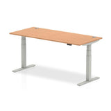 Dynamic Air Colore quercia, Argento (Dynamic Air 1800 x 800mm Height Adjustable Desk Oak Top Cable Ports Silver Leg HA01100 DD)