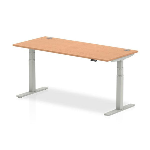 Dynamic Air Colore quercia, Argento (Dynamic Air 1800 x 800mm Height Adjustable Desk Oak Top Cable Ports Silver Leg HA01100 DD)