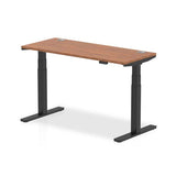 Dynamic Air Slimline Nero, Noce (Dynamic Air 1200 x 600mm Height Adjustable Desk Walnut Top Cable Ports Black Leg HA01229 DD)