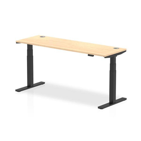 Dynamic Air Slimline Nero, Colore acero (Dynamic Air 1800 x 600mm Height Adjustable Desk Maple Top Cable Ports Black Leg HA01240 DD)