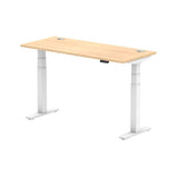 Dynamic Air Slimline Colore acero, Bianco (Dynamic Air 1400 x 600mm Height Adjustable Desk Maple Top Cable Ports White Leg HA01154 DD)
