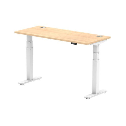 Dynamic Air Slimline Colore acero, Bianco (Dynamic Air 1400 x 600mm Height Adjustable Desk Maple Top Cable Ports White Leg HA01154 DD)