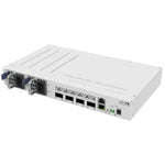 Mikrotik CRS504-4XQ-IN switch di rete Gestito Fast Ethernet [10/100] Supporto Power over Ethernet [PoE] Bianco (Cloud Router Switch - 504-4XQ-IN with QCA9531 650 - MHz CPU, 16 x 25G port 98DX4310 swi